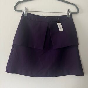 NWT KATE SPADE Skirt SATURDAY PURPLE MINI DEEP PLUM Womens Size 2 Pleated Peplum